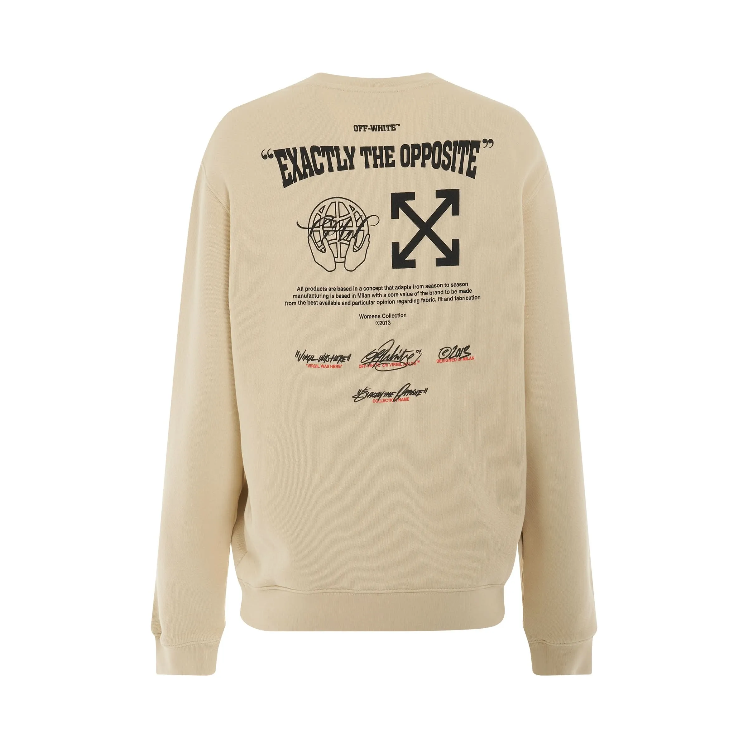 The Opposite Regular Fit Crewneck in Beige/Black