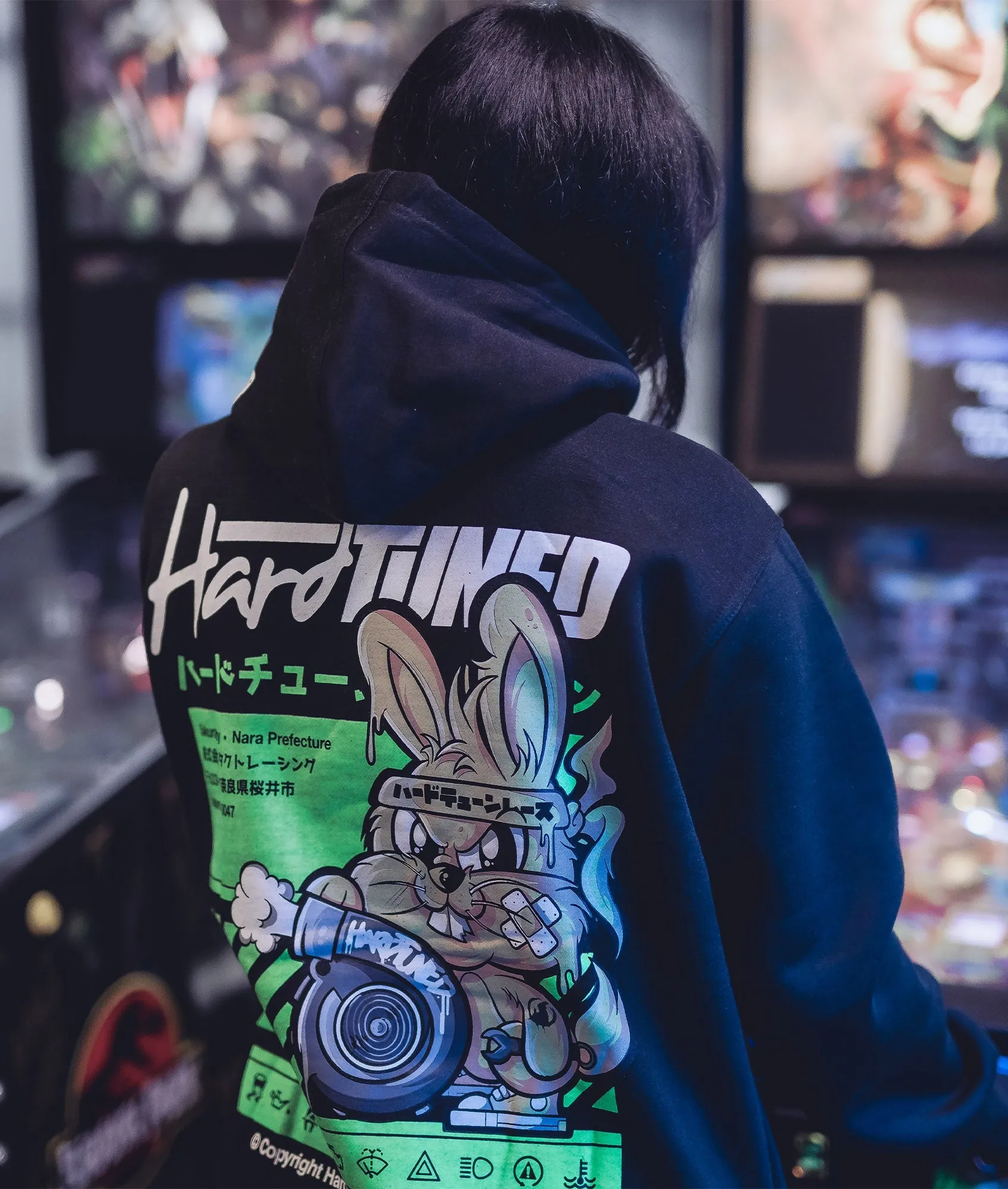 Turbo Bunny Hoodie - Black