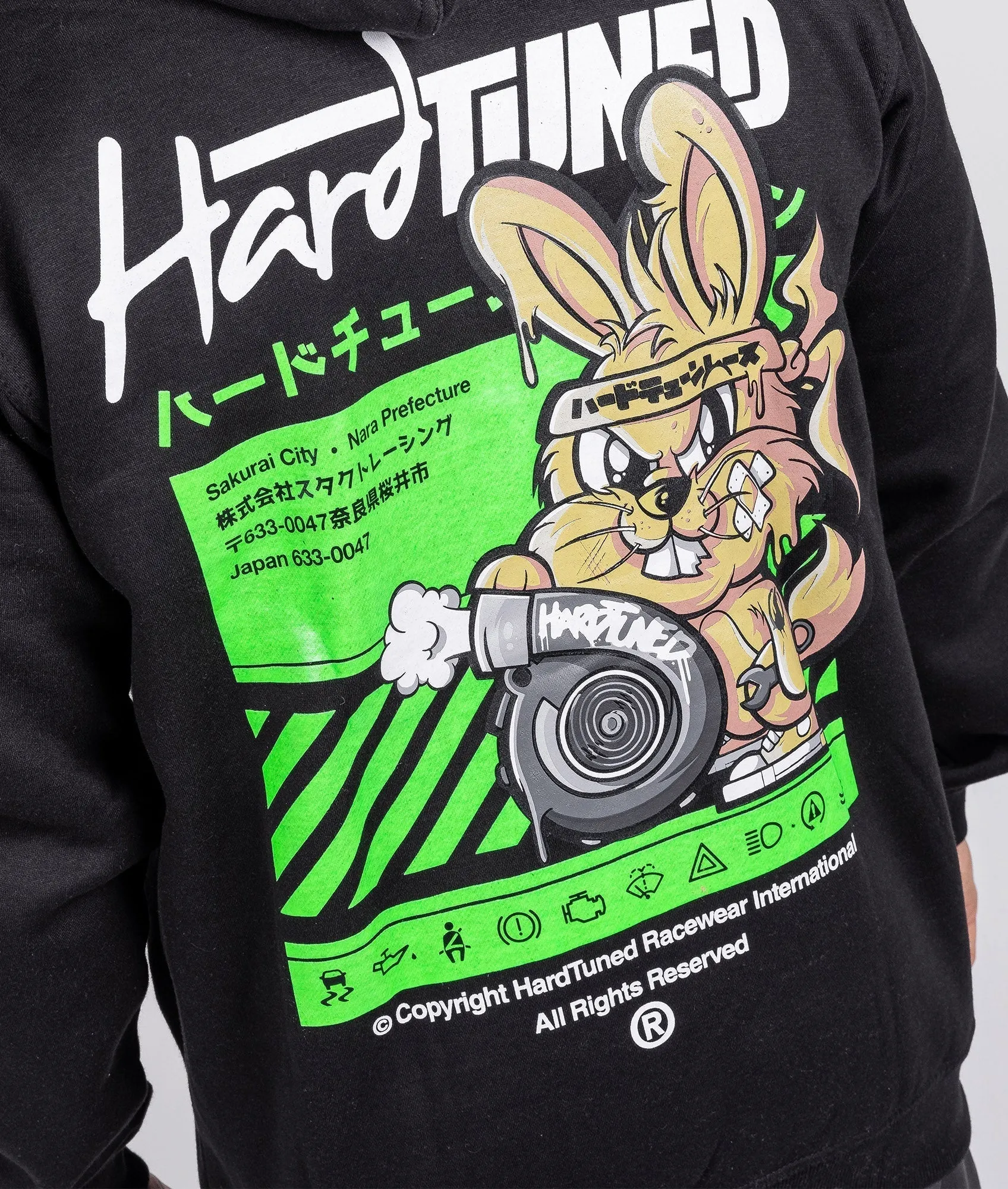 Turbo Bunny Hoodie - Black