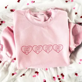 Valentine's Stitched Heart Boxes Embroidered Gemma Sweatshirt