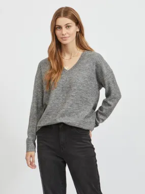 Vielle V-Neck Jumper (Grey)