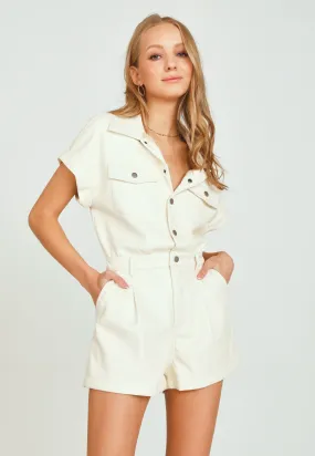 Vintage Havana Vegan Leather Utility Romper