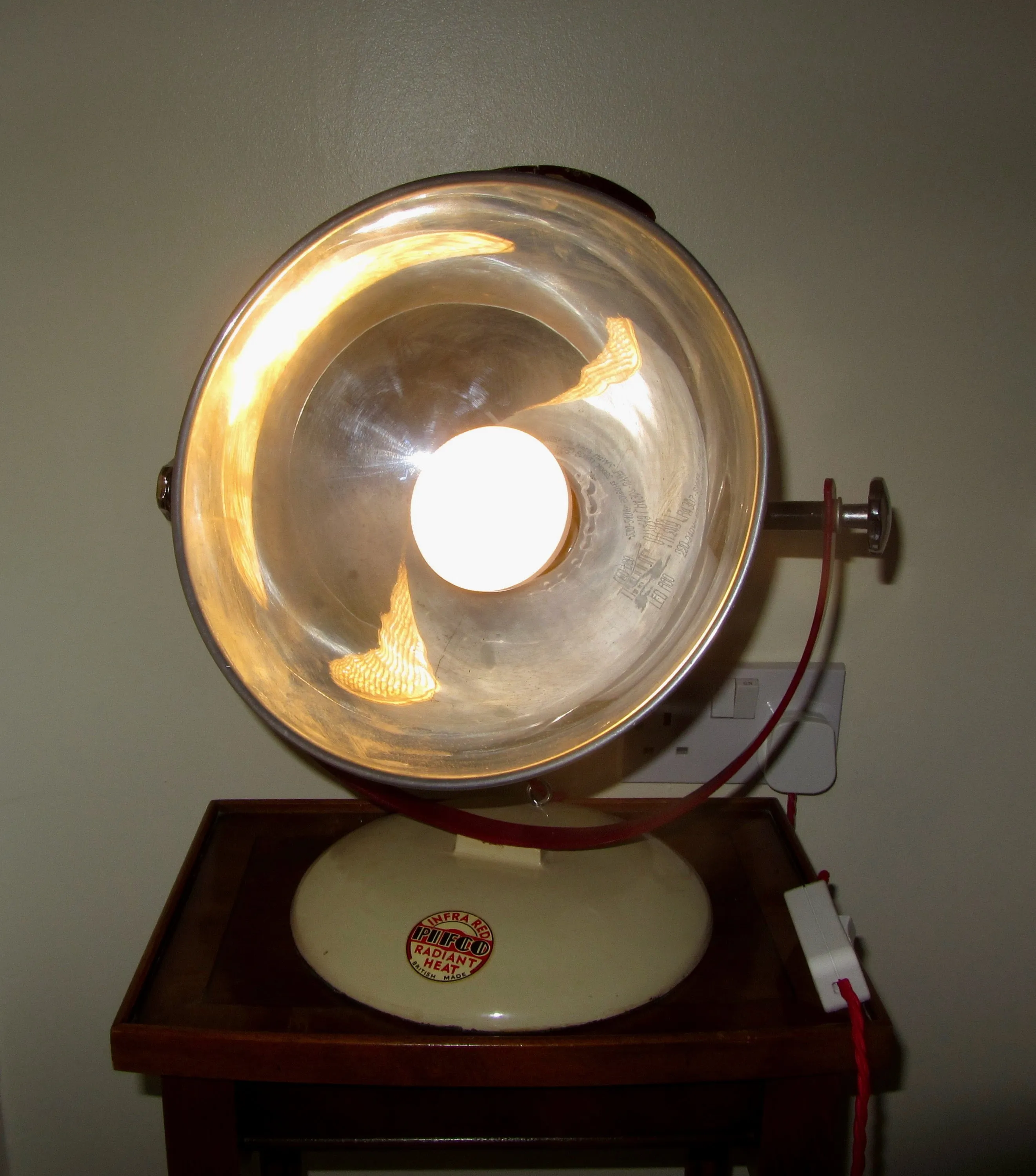 Vintage PIFCO Infra Red Medical Lamp Repurposed As A Desk Lamp