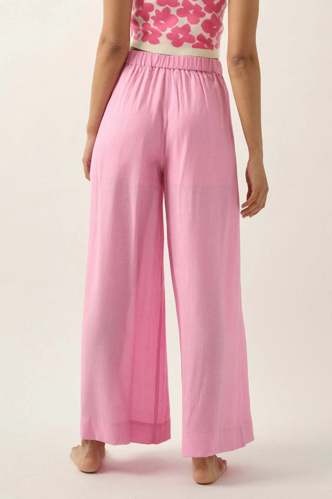 Walk of Life Textured Crepe Wide-Leg Pants