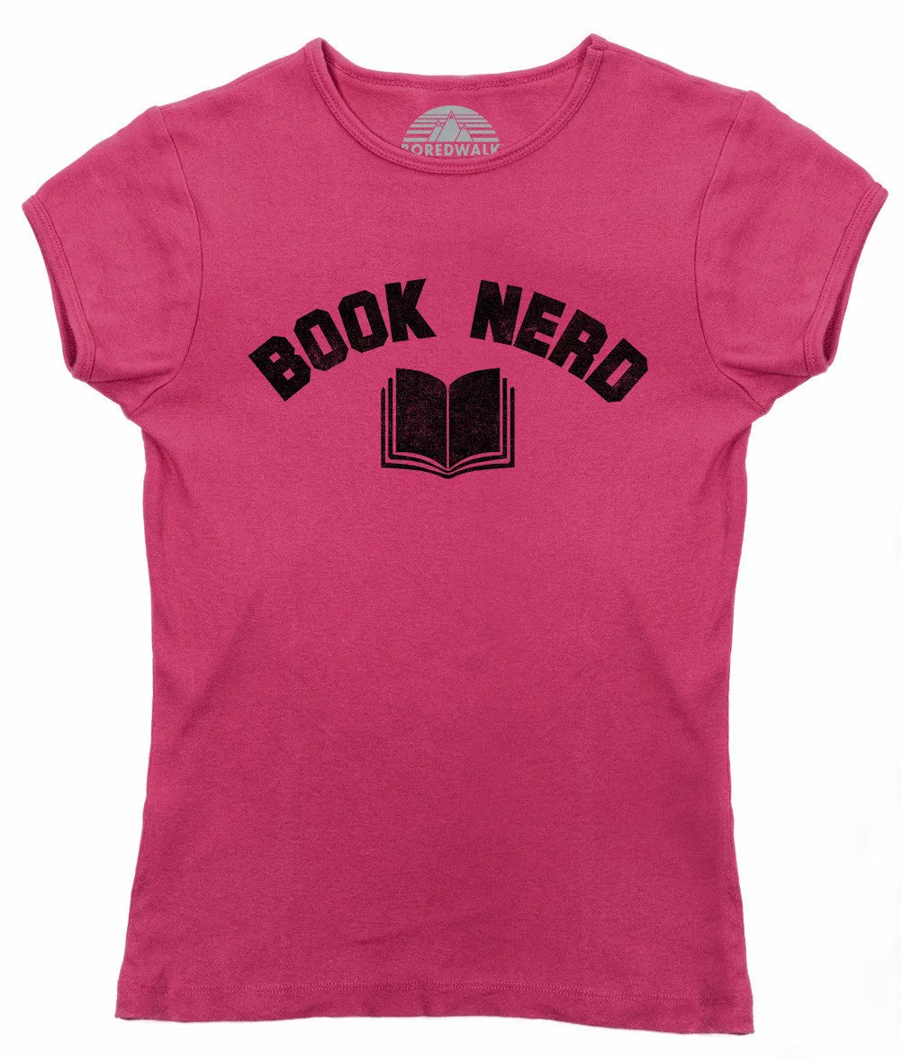 Women's Book Nerd Vintage T-Shirt Geeky Nerdy Literary