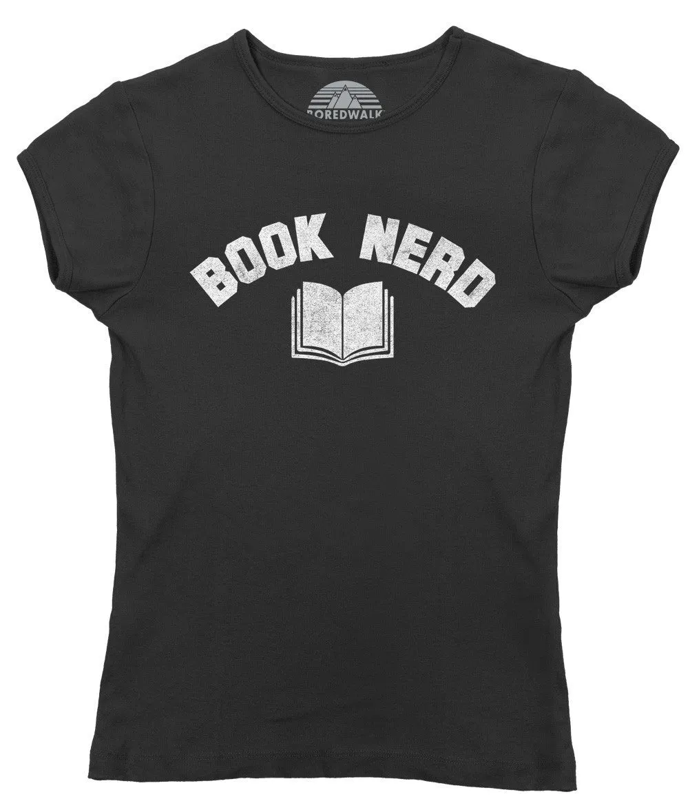 Women's Book Nerd Vintage T-Shirt Geeky Nerdy Literary