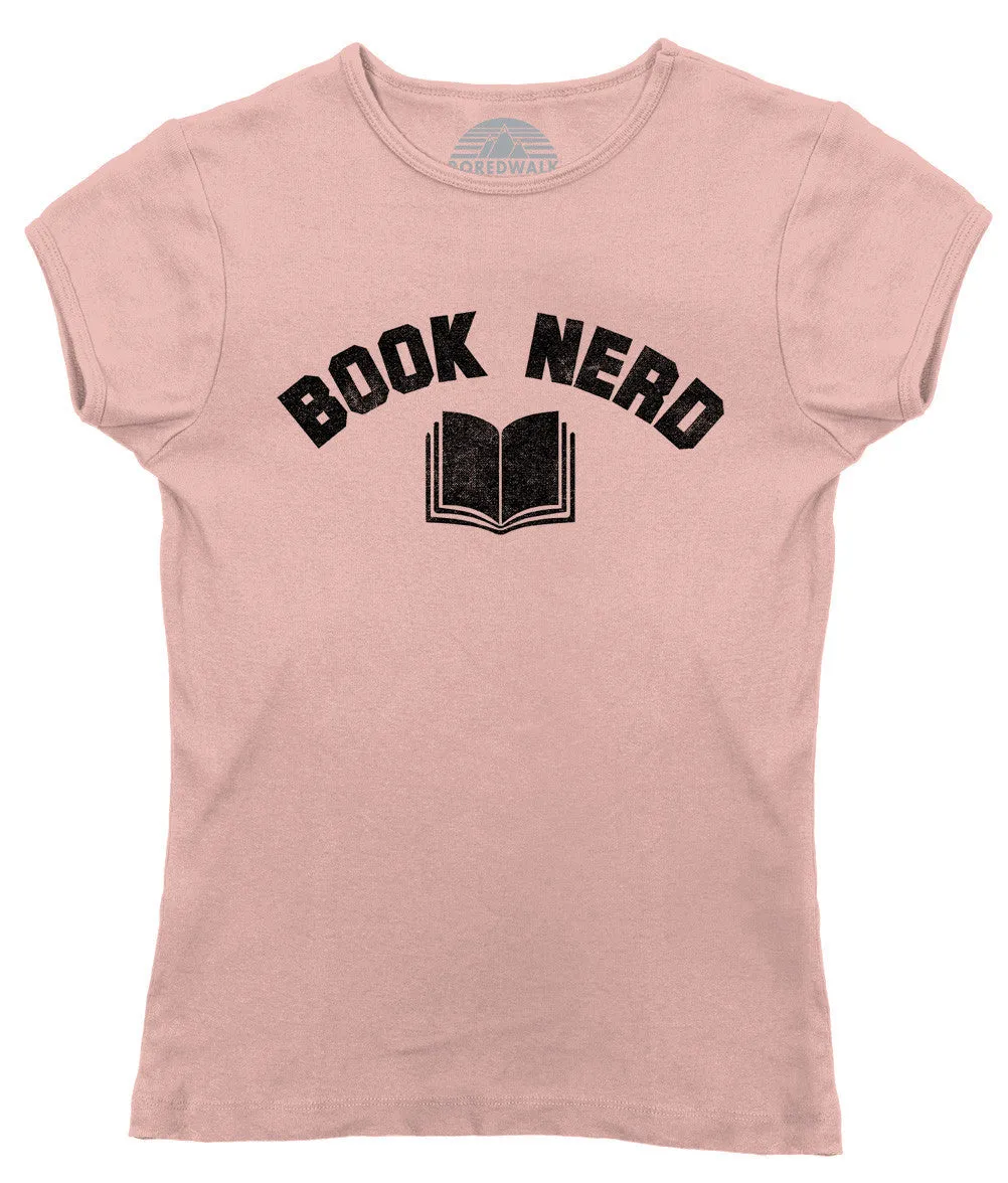 Women's Book Nerd Vintage T-Shirt Geeky Nerdy Literary