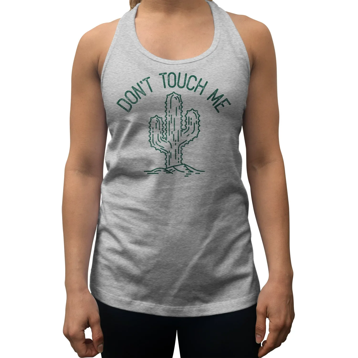 Women's Don't Touch Me Cactus Racerback Tank Top