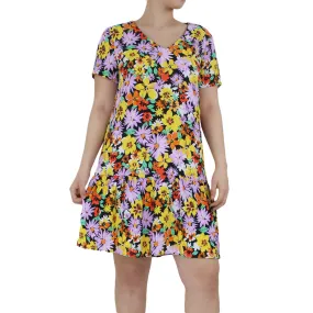 Women's Floral Short Sleeve Dress,Multi