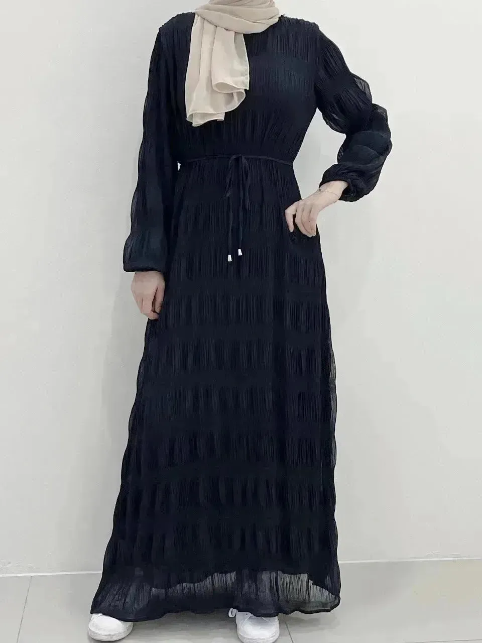 Women's Middle East Fashion Sweet Chiffon Dress Dubai Abaya dress Casual Abaya dress