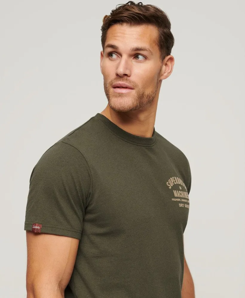 Workwear Flock Graphic T-Shirt | Khaki Marle