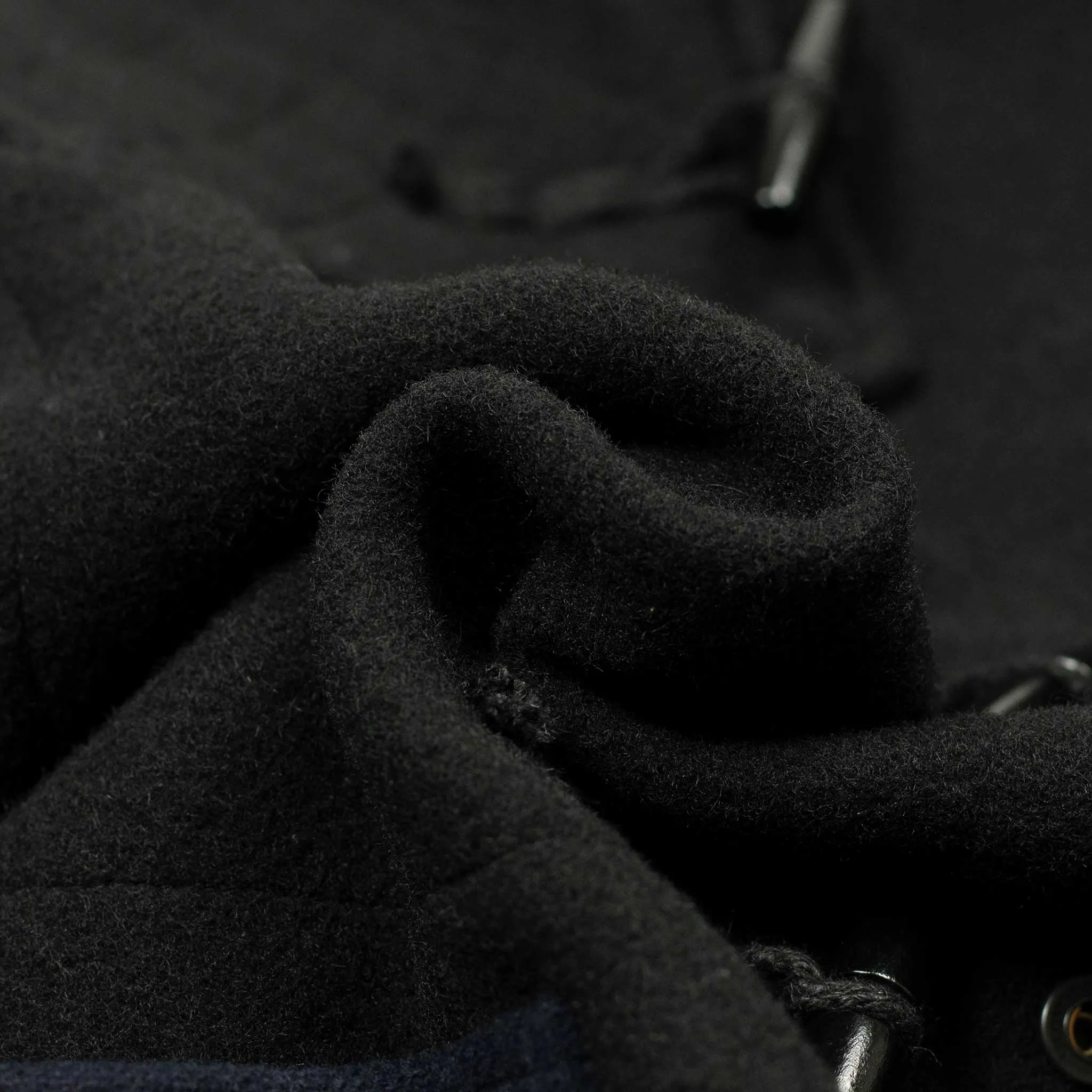 x Gloverall duffle coat in two-tone black and navy wool