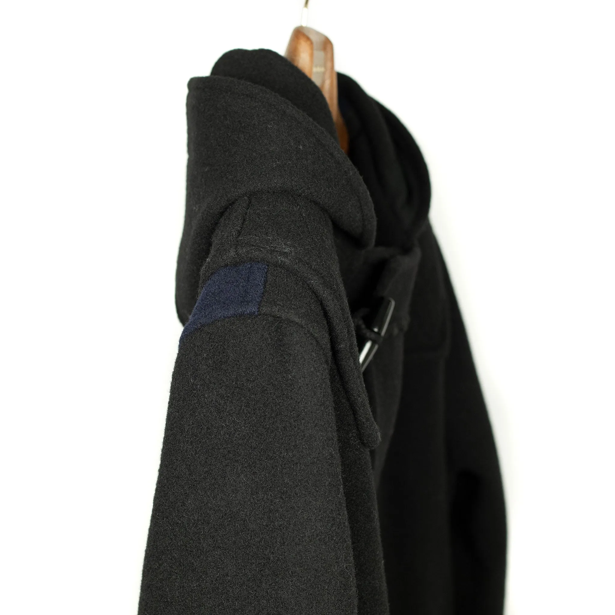 x Gloverall duffle coat in two-tone black and navy wool