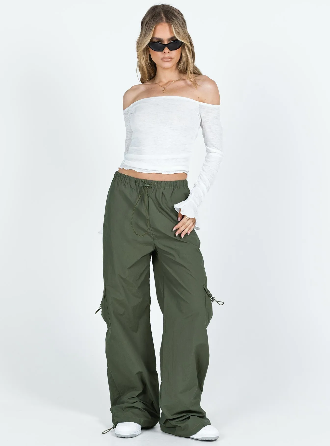 Y2k Utility Cargo Pants Green