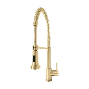 ZLINE Apollo Pull Down Spring Single Handle Kitchen Faucet in Champagne Bronze (APL-KF-CB)